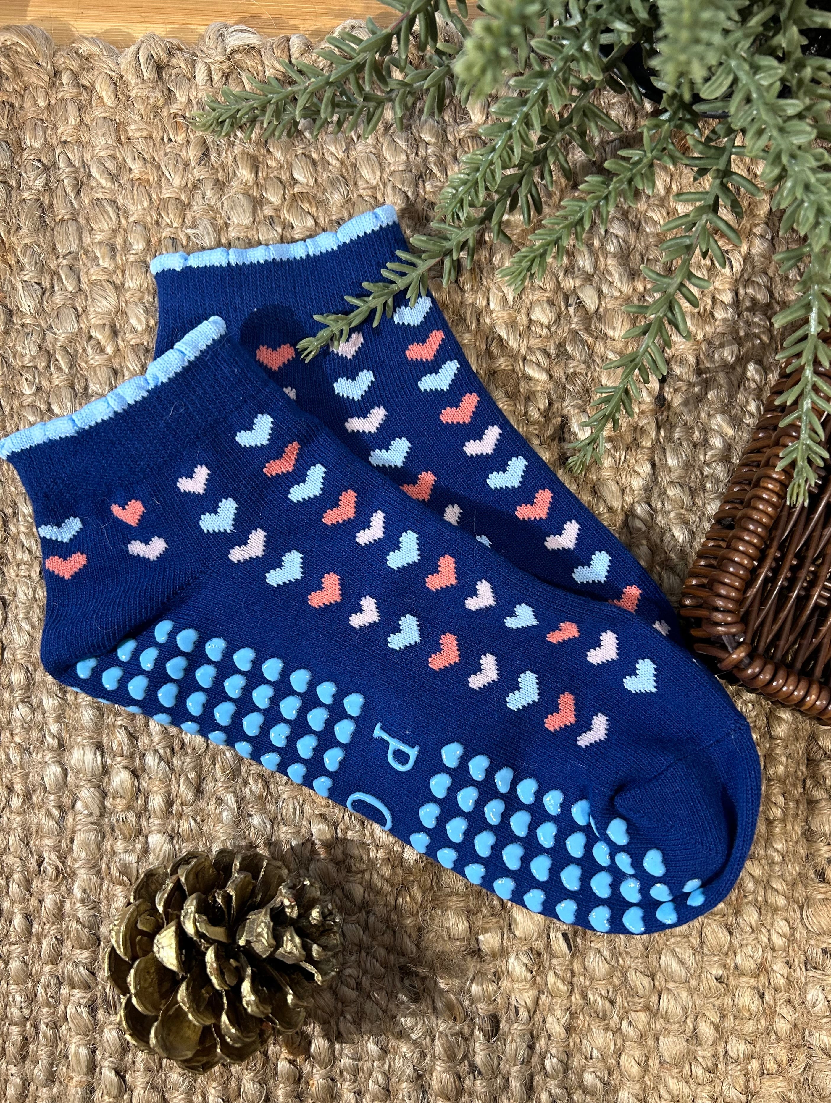 Love Ankle Grippy Socks • Blue