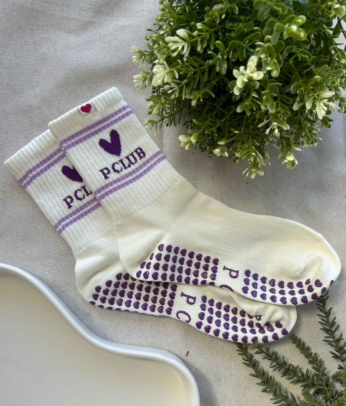 Varsity Crew Grippy Socks • Purple