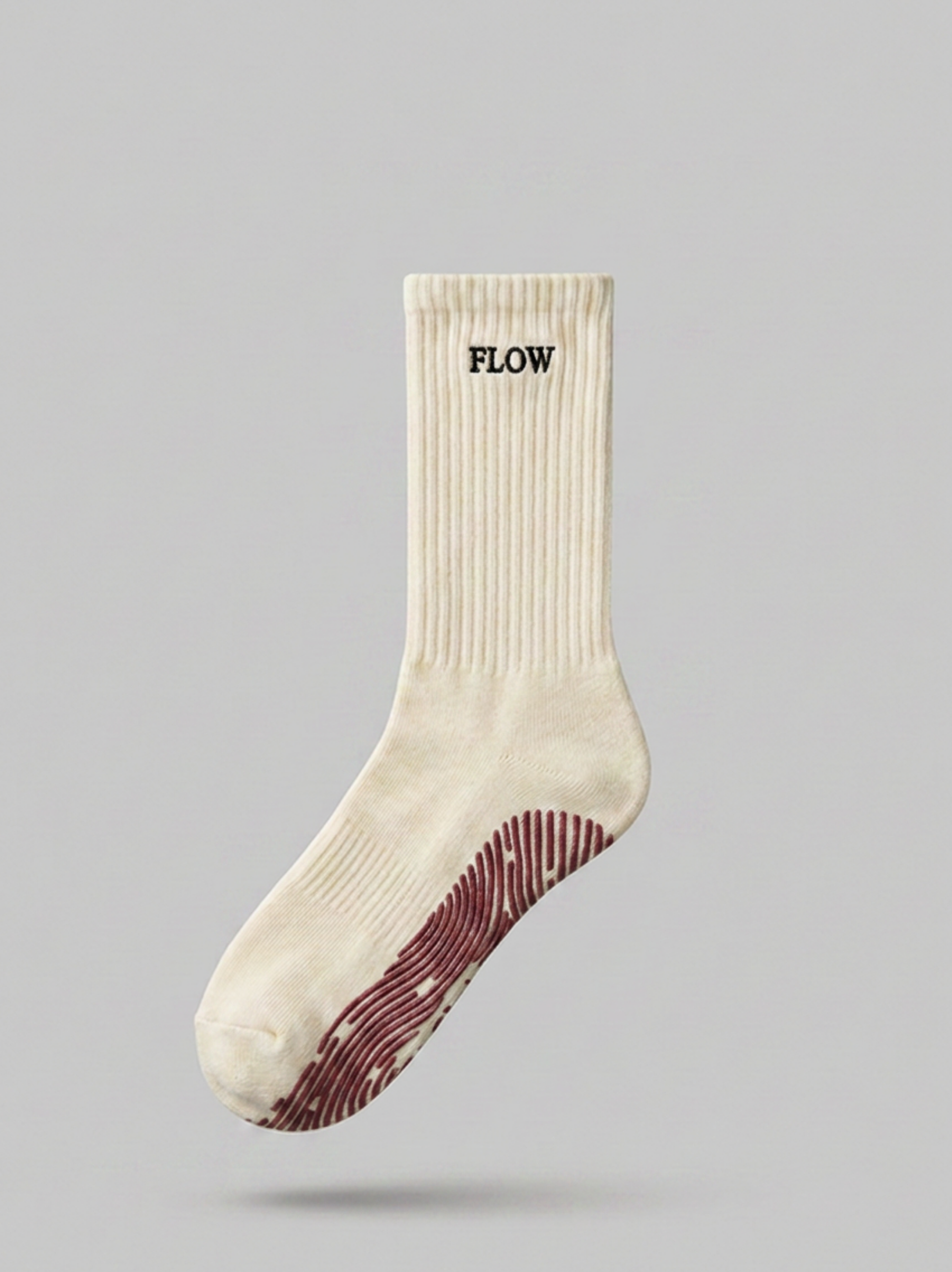 FLOW Crew Grippy Socks • Wine Red