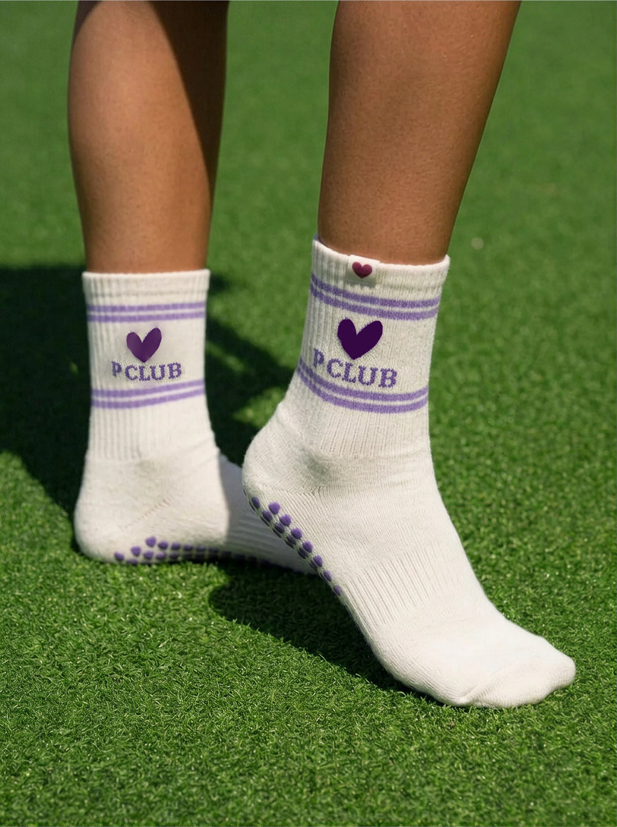 Varsity Crew Grippy Socks • Purple