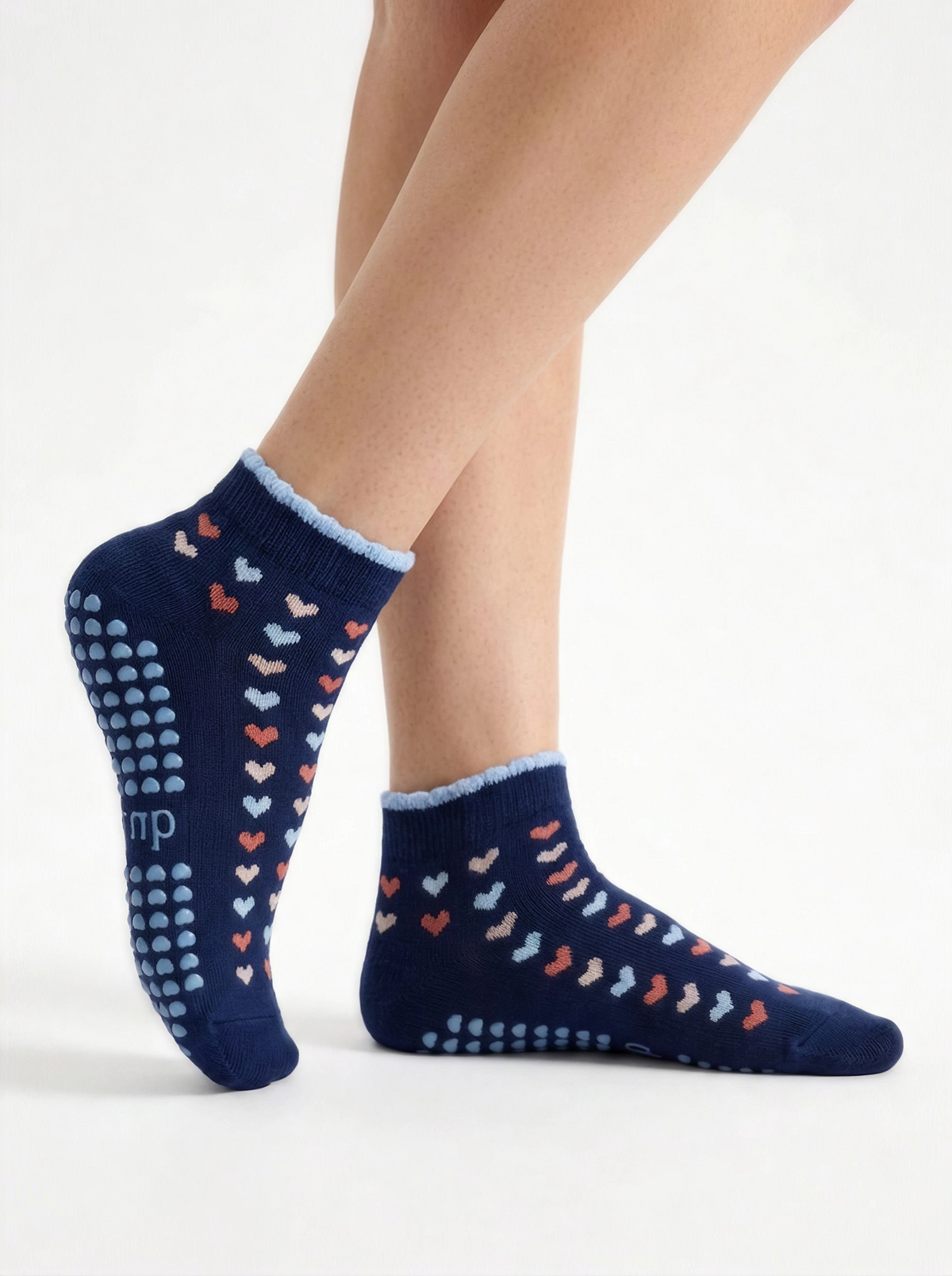 Love Ankle Grippy Socks • Blue