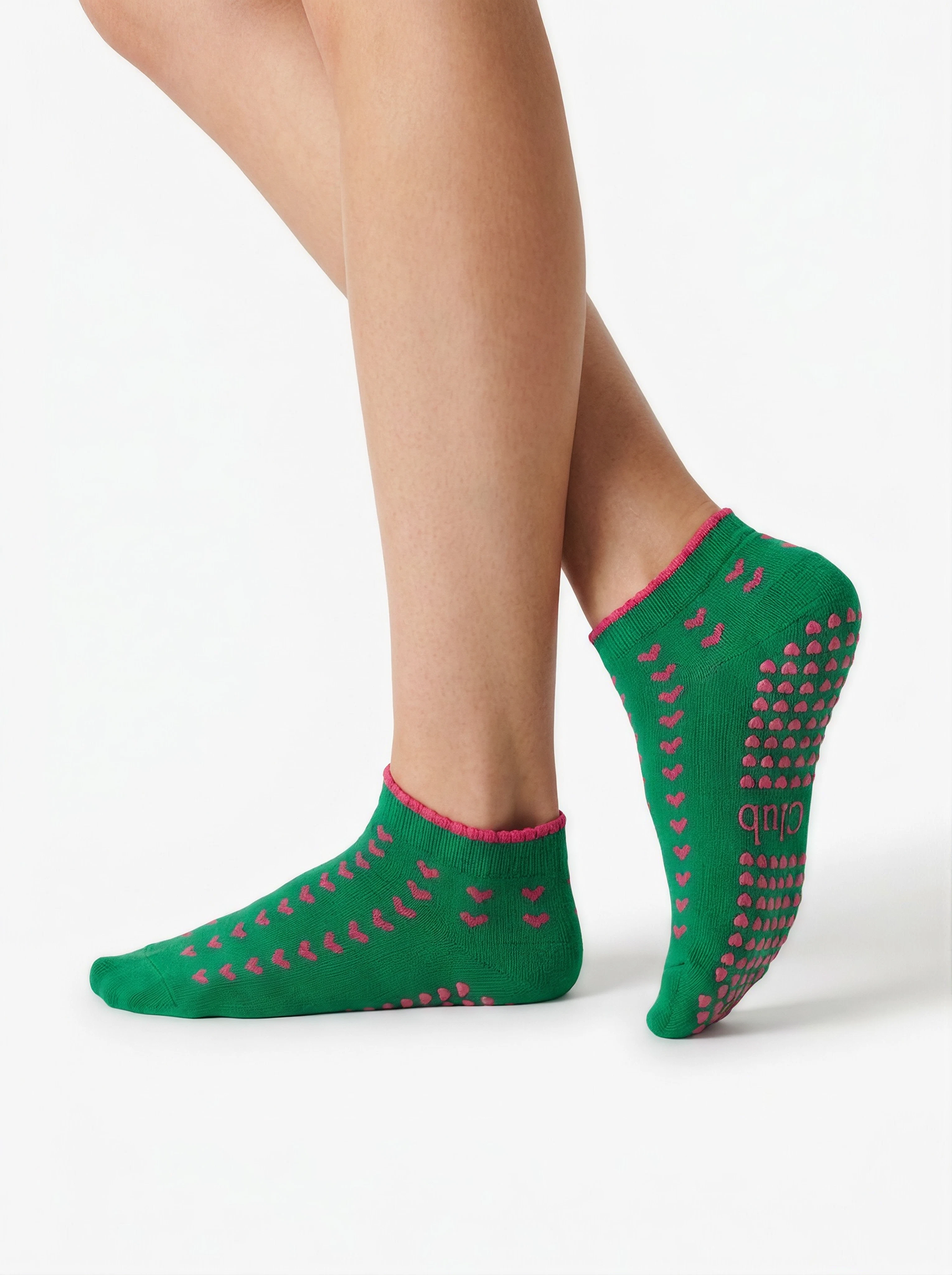 Love Ankle Grippy Socks • Green