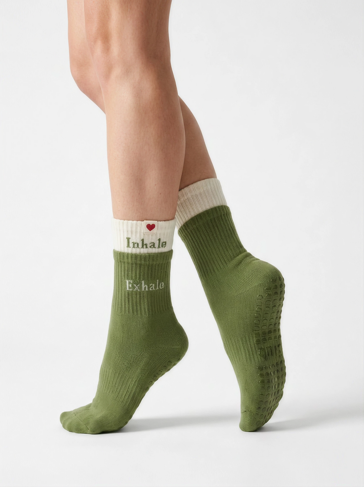 Breath Crew Grippy Socks • Matcha Green