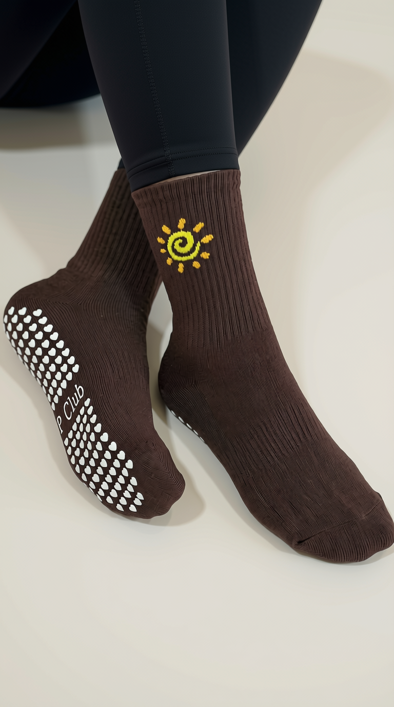 Sunshine Crew Grippy Socks • Cocoa